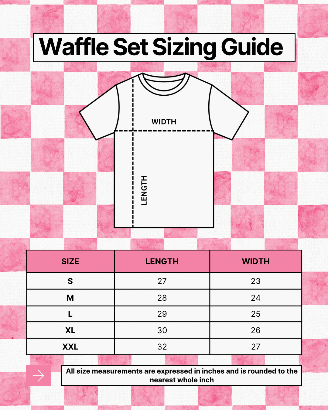 PINK/WHITE Waffle Set ADULT