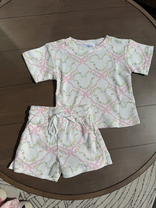 YOUTH Floral Bow Waffle Set