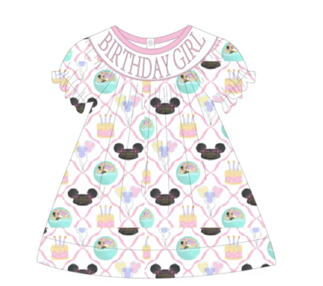 Girls Birthday Smocked Dress