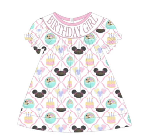 Girls Birthday Smocked Dress