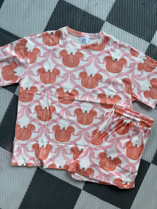 ADULT: Pumpkin Bow Waffle Set