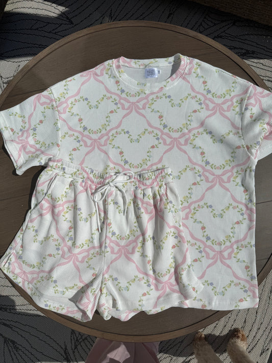 Floral Bow Waffle Set ADULT
