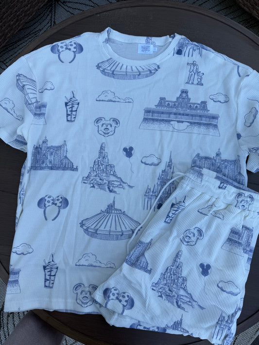 BLUE/WHITE Waffle Set ADULT