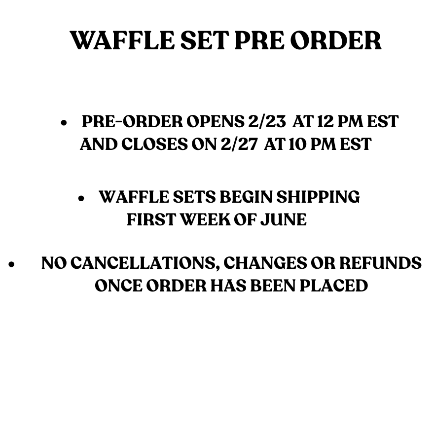 ADULT Park Hat Waffle Set PREORDER *Early June TAT*