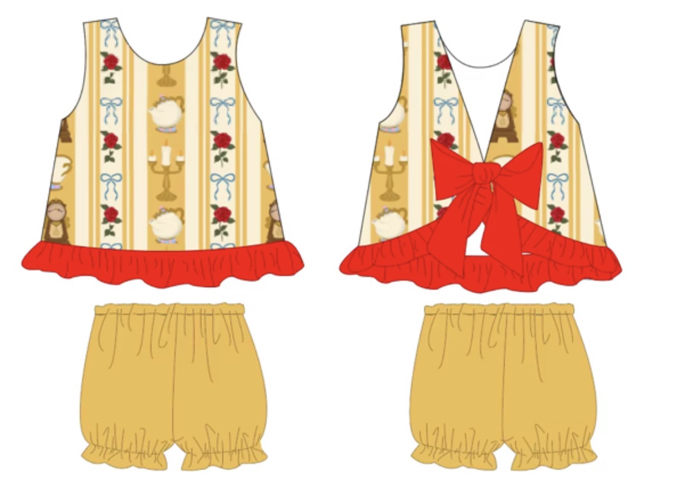 Tale as Old as Time Bow Back Outfit
