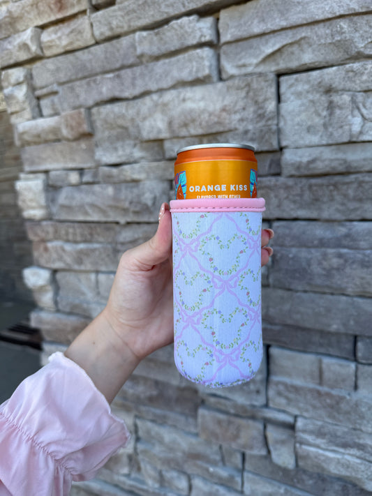 Floral Bow SLIM CAN SLEEVE