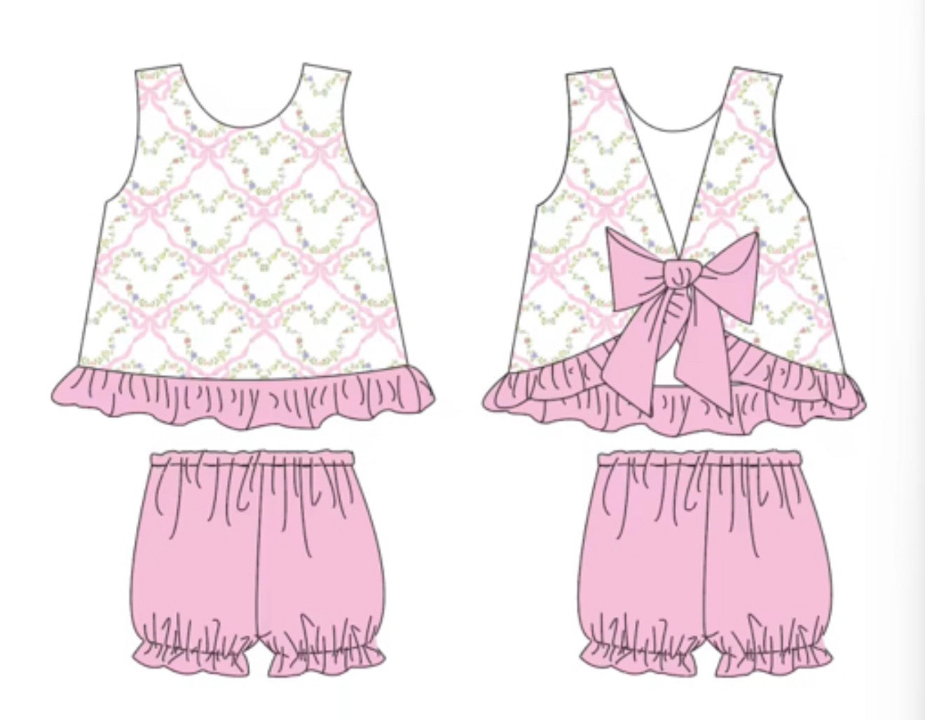 Floral Bow Bow Back Outfit
