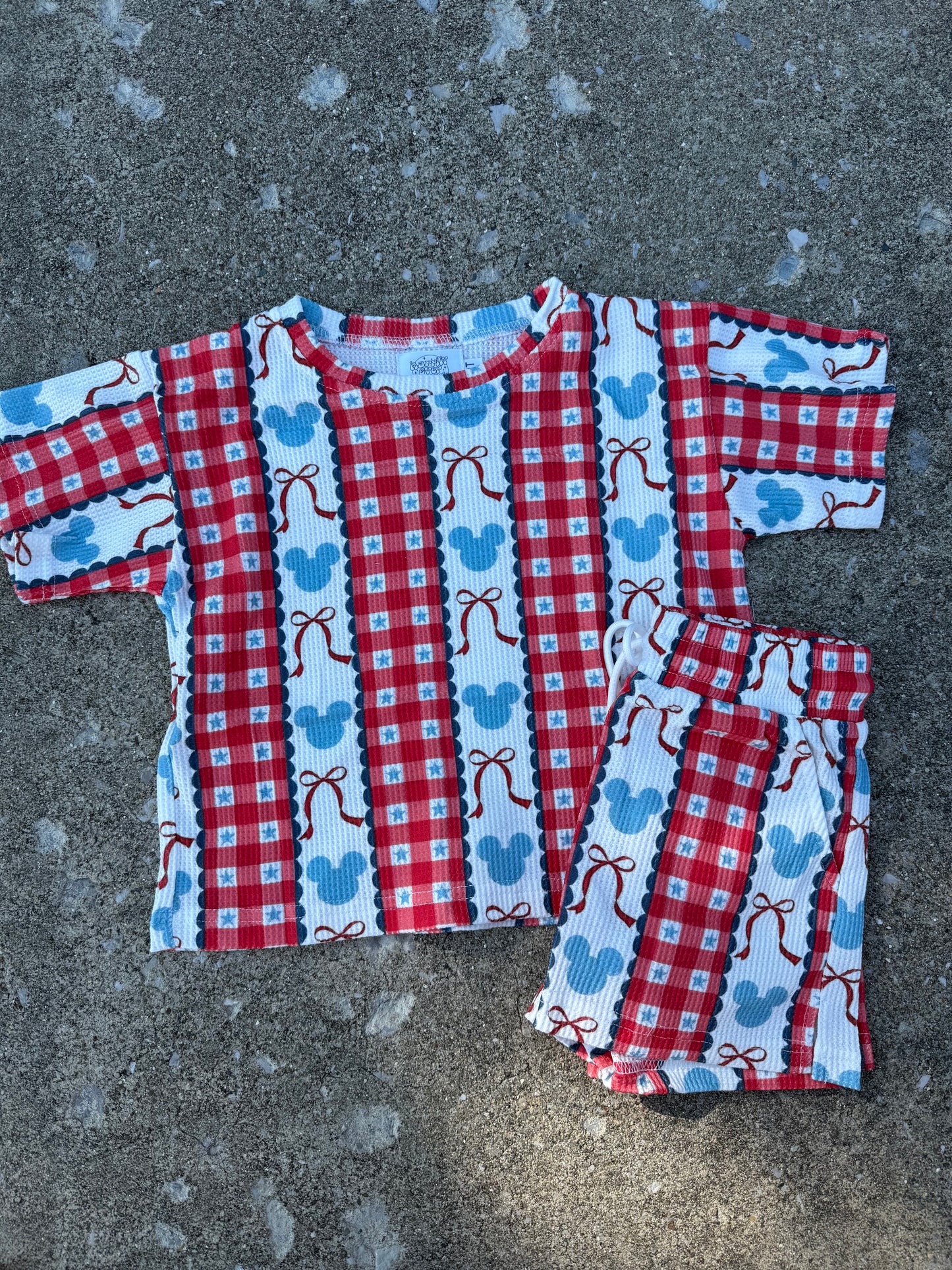 KIDS: Red, White and Mouse Waffle Set