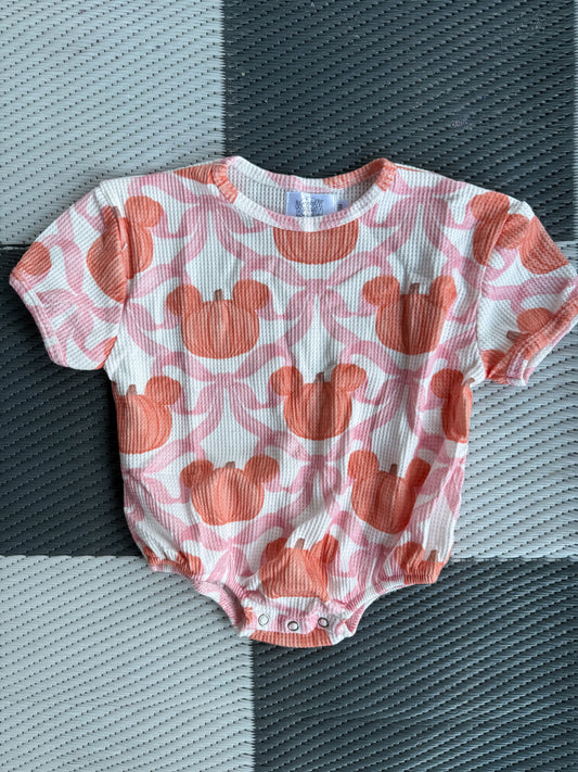 INFANT: Pumpkin Bow Waffle Bubble