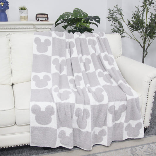 Cozy Grey Check Magical Blanket