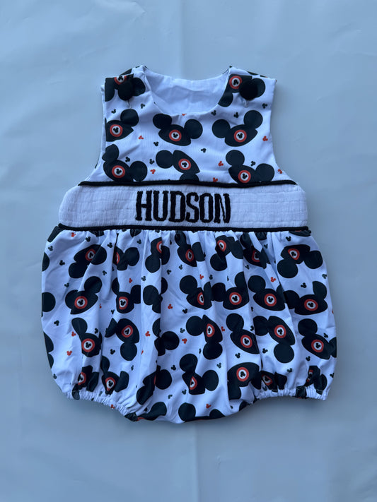 Pre order: 12 week PRODUCTION NAME SMOCK: Baby Romper