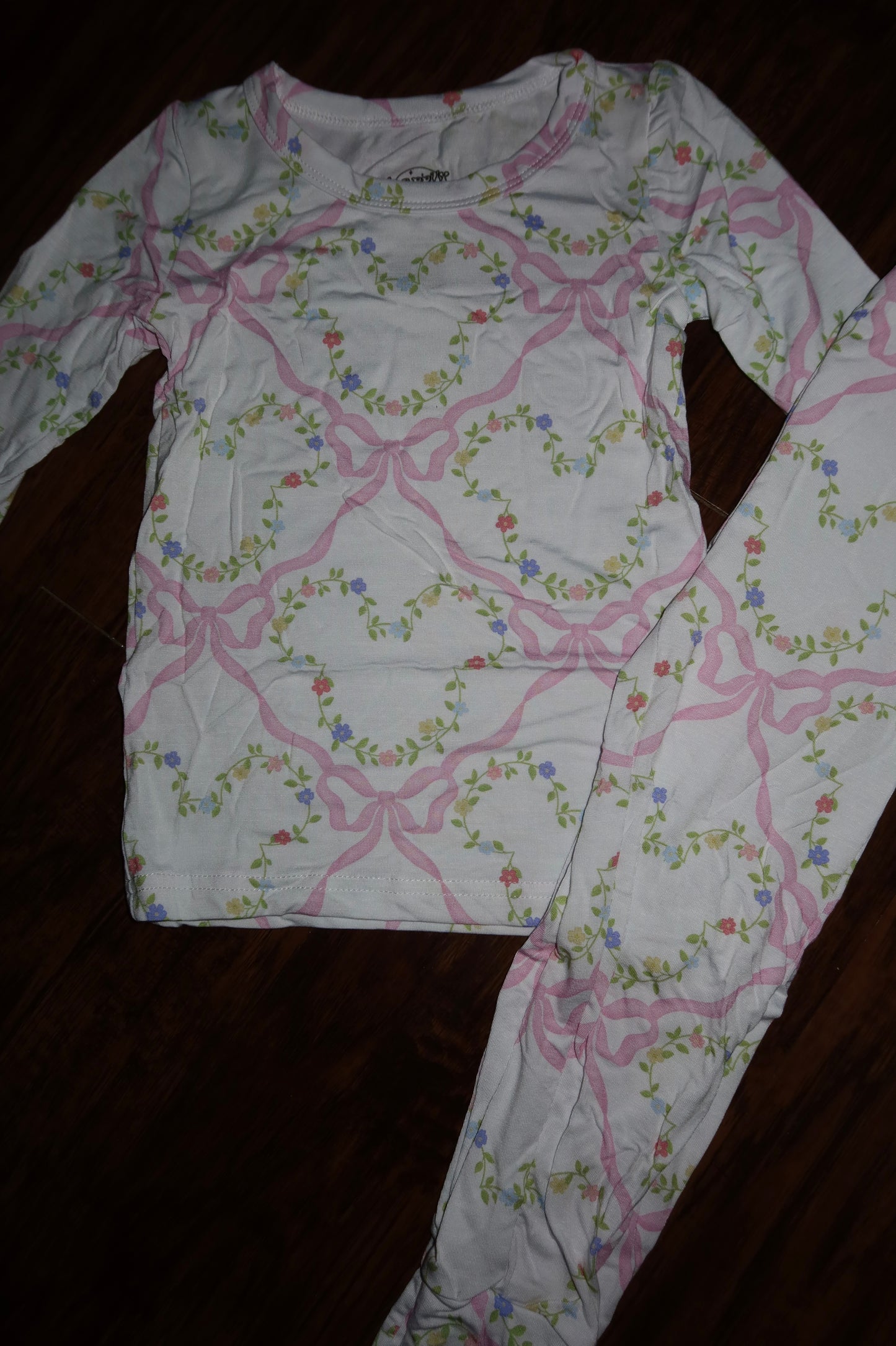 TODDLER: FLORAL BOW JAMMIES