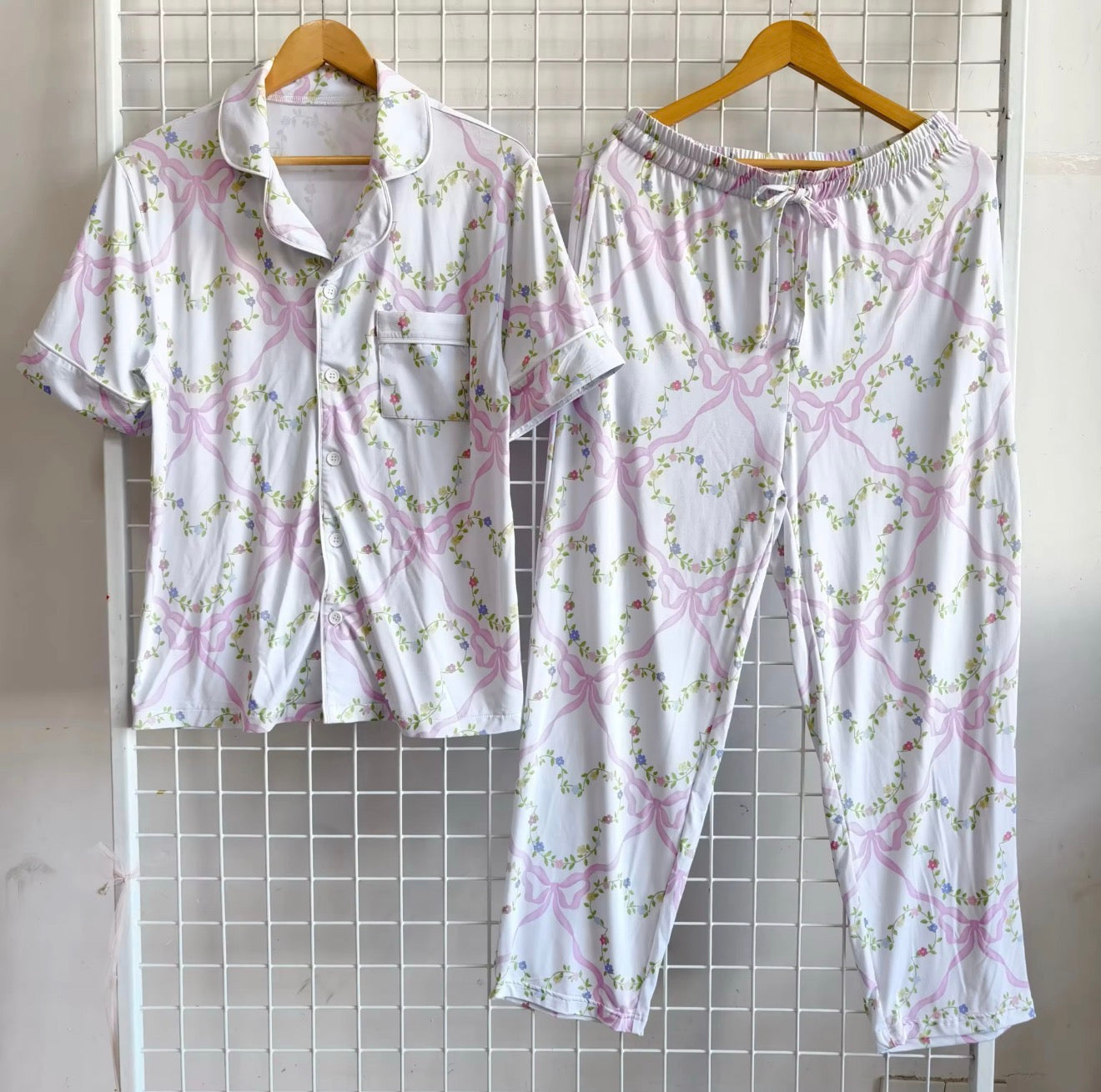 ADULT Floral Bow Pajamas