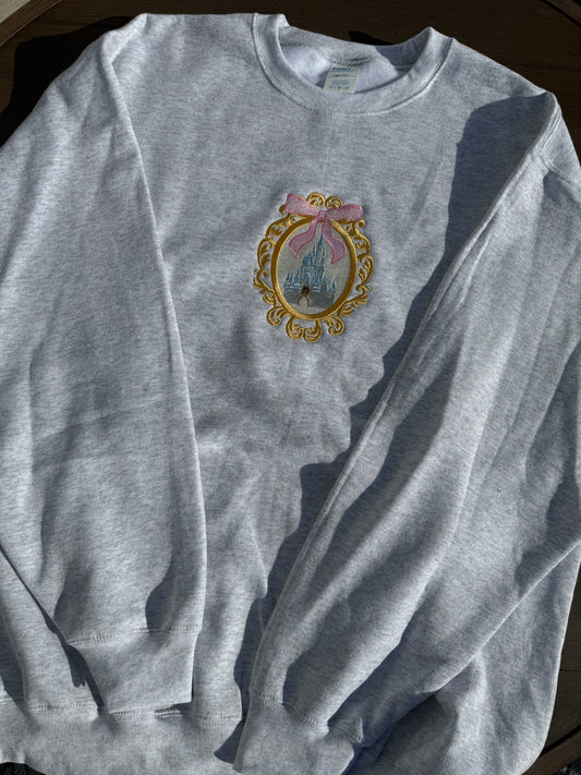 Ash Embroidered Castle Crewneck