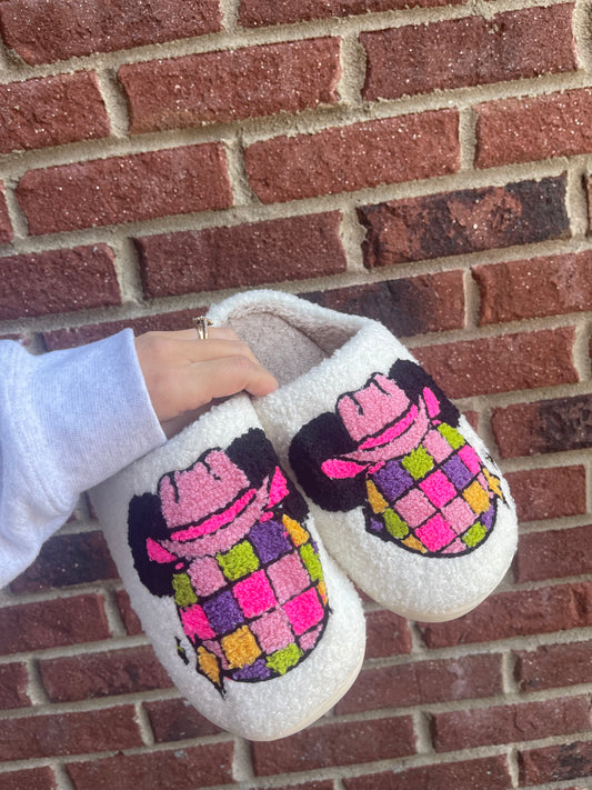 DISCO COWGIRL house slippers