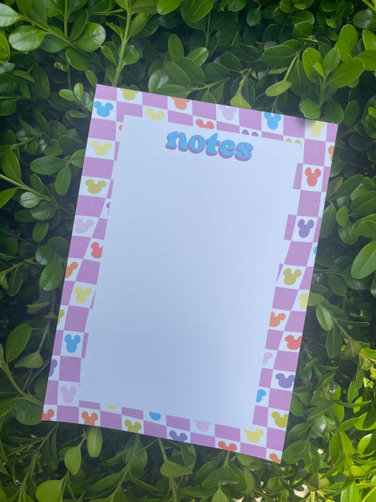 Mickey Checkered Notepad